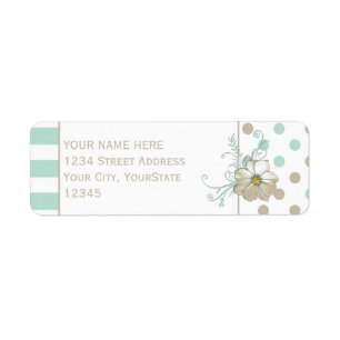 Etiqueta MINT BISQUE DOTS STRIPTS Return Address