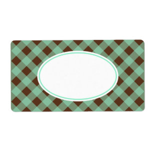 Etiqueta Mint Chocolate Gingham Labels