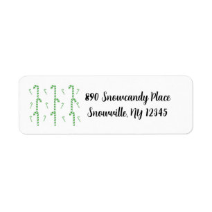Etiqueta Mint Green Candy Canes Label