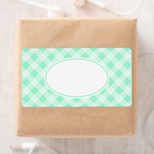 Etiqueta Mint Green Gingham Labels (In situ)