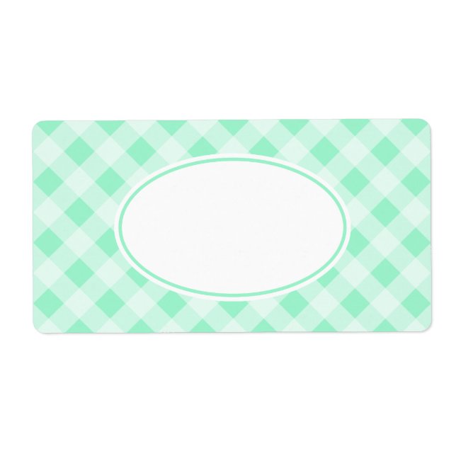 Etiqueta Mint Green Gingham Labels (Frente)