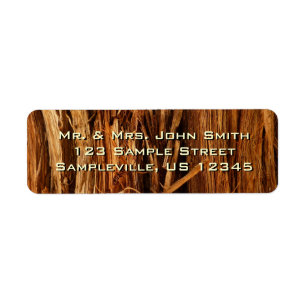 Etiqueta Mira de corteza de madera texturizada de cedro