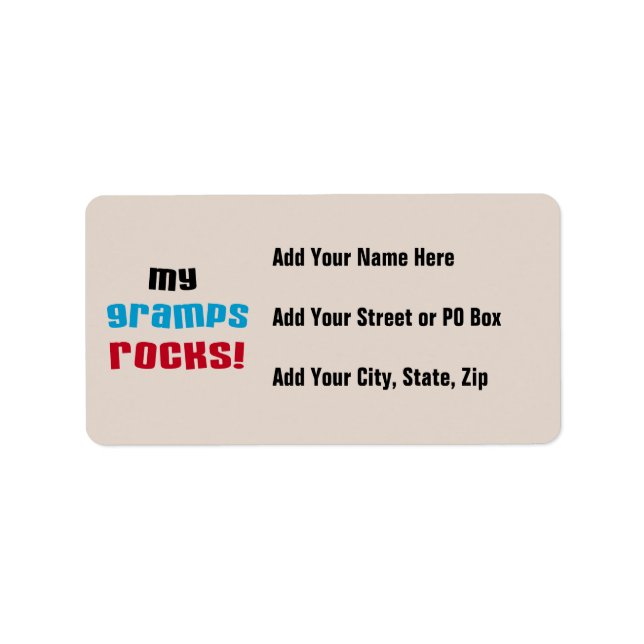 Etiqueta Mis Gramps Rocks camisetas y regalos (Frente)