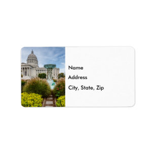 Etiqueta Missouri Capitol And Fountain Label