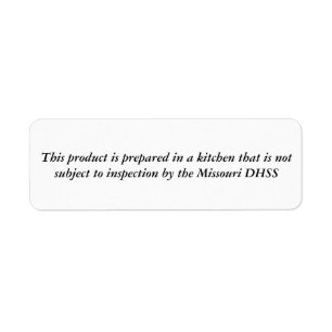 Etiqueta Missouri Cottage Food Law Label Safety statement