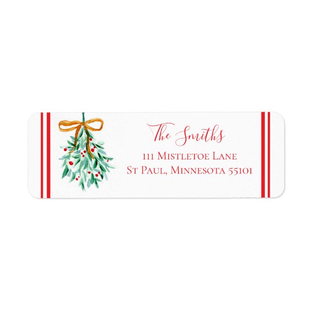 Etiqueta Mistletoe Return Address Labels (Frente)