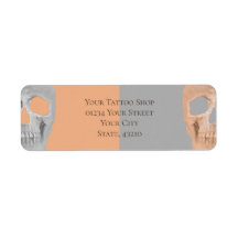 Mitad Skull Gótico Cara Tatuaje Gris