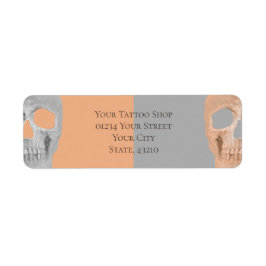 Etiqueta Mitad Skull Gótico Cara Tatuaje Gris