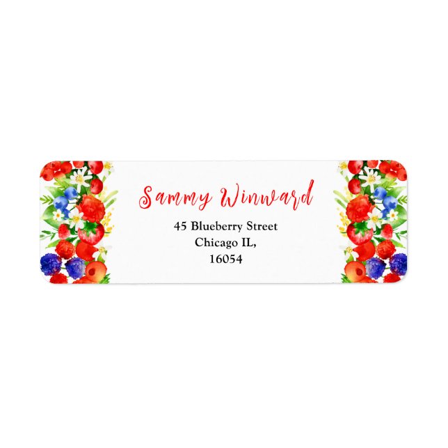 Etiqueta Mixed Berries and Foliage Baby Shower (Frente)