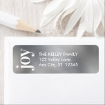 Etiqueta Mod Print Faux Silver Foil Address Label<br><div class="desc">A fun label for your holiday cards. Use the template form to add your information. The Customize It feature can be used to change the background color to match your theme.</div>