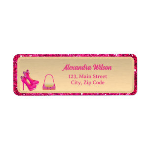 Etiqueta Moda 50 y fabulosos tacones altos Purpurinoso rosa