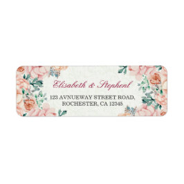 Etiqueta Moda acuarela Dirección del Boda floral botánico