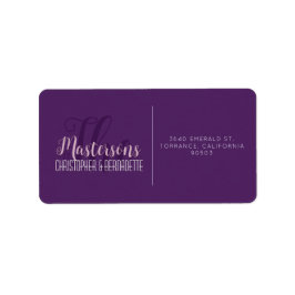 Etiqueta Moda boda Moderno Elegante Lavanda Simple Púrpura