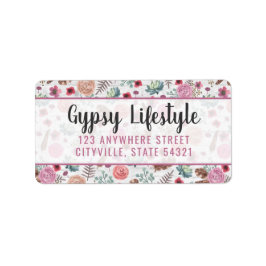 Etiqueta Moda Boho Flecha de plumas rústica Watercolor Bohe