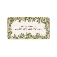 Moda botánica rústica de naranja Citrus flor 