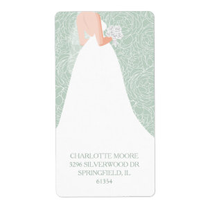 Etiqueta Moda Bridal Shower Palau Green Return Address