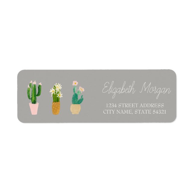 Etiqueta Moda Cactus románticos plantados (Frente)
