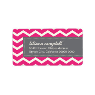Etiqueta Moda Chevron rosado caliente