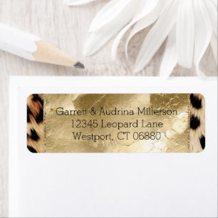 Etiqueta Moda Cream Brown Leopard Gold