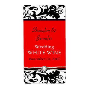 Etiqueta Moda Damask Wedding Wine Labels