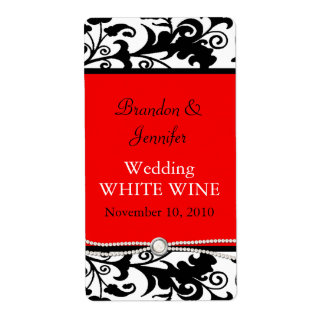 Etiqueta Moda Damask Wedding Wine Labels