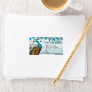 Etiqueta Moda de campo Aqua Bunting Vintage Peacock