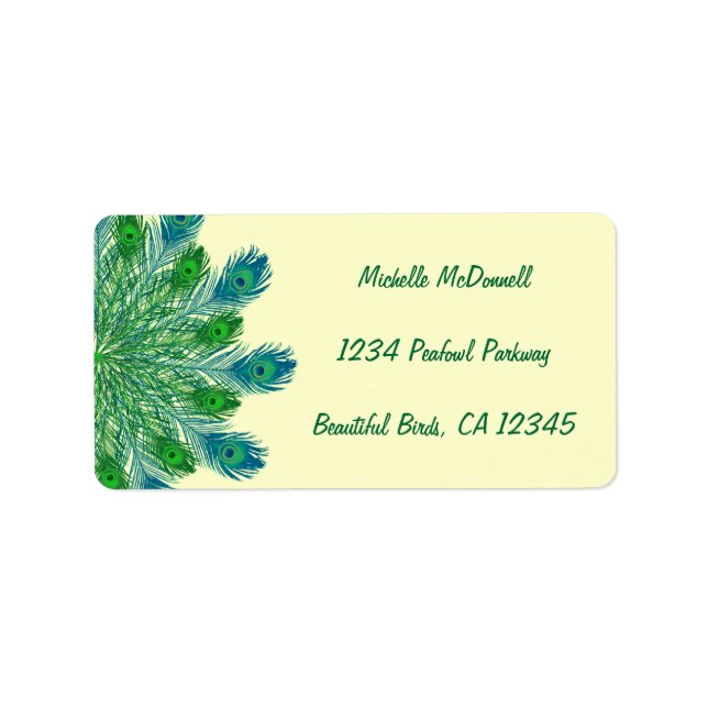Etiqueta Moda de moda Peacock Feathers (Frente)