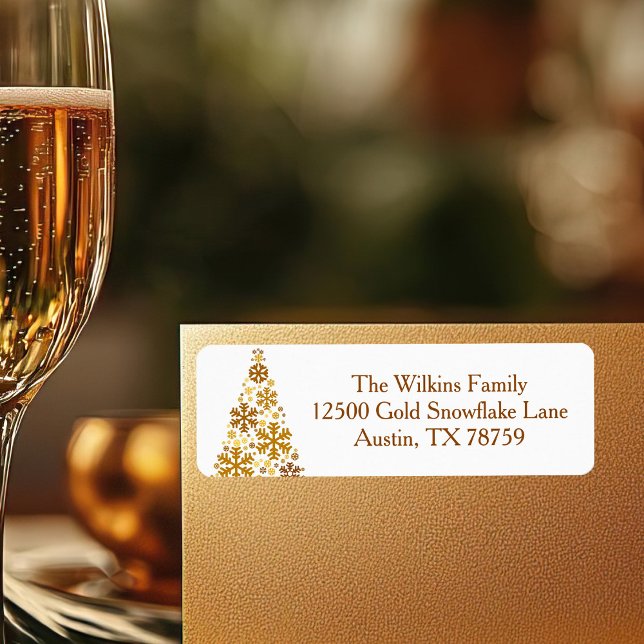 Etiqueta Moda Dorado Copos de nieve dirección de devolución (Subido por el creador)