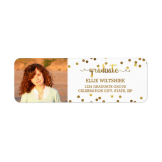 Etiqueta Moda Faux Relieve metalizado dorado Confetti Gradu