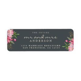 Etiqueta Moda Floral Futuro Sr. Sra. Boda Dirección de Reto