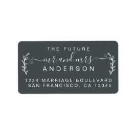 Etiqueta Moda Foliage Future Sr. Boda Dirección de Retorno