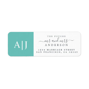 Etiqueta Moda Futuro Sr. Monogram Boda Return Address