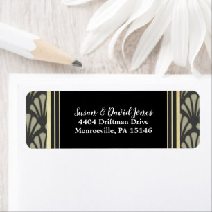 Etiqueta moda gris vintage de estilo Art Déco de 20 años