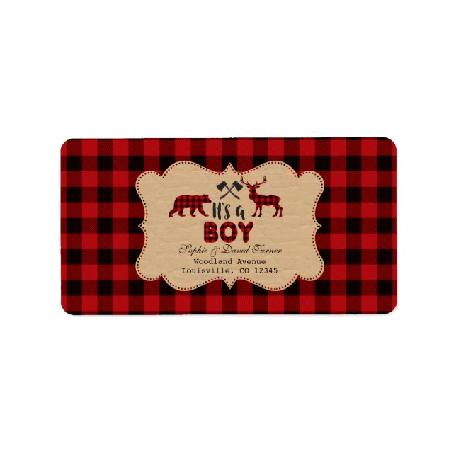 Etiqueta Moda Lumberjack Red Buffalo Baby Shower