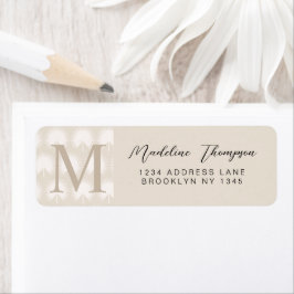 Etiqueta Moda minimalista Beige Anahaw Leaf Script Monogram