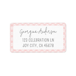 Etiqueta Moda moderna Dirección rosa de Gingham Pastel Rubo