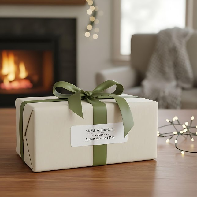 Etiqueta Moda moderna simple elegante dirección de retorno  (Subido por el creador)