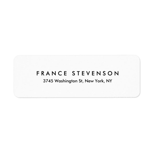 Etiqueta Moda moderna única blanca negra legible (Frente)