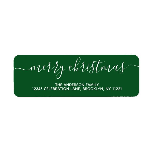 Etiqueta Moda moderna y elegante guión de navidad verde (Frente)