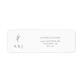 Etiqueta Moda monocroma de matrimonio elegante Minimalista 