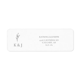 Etiqueta Moda monocroma de matrimonio elegante Minimalista