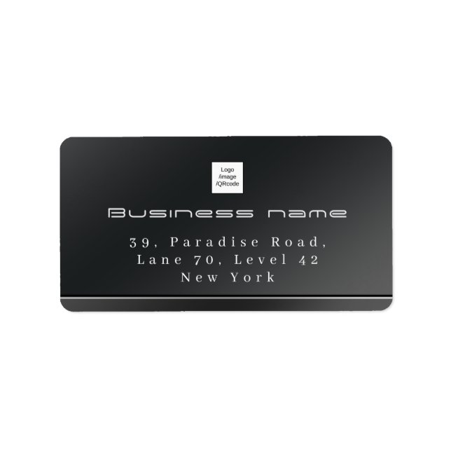 Etiqueta Moda Negra de negocios moderna (Frente)