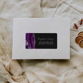 Etiqueta Moda Plata Púrpura Boda Oscura RSVP Autodirección