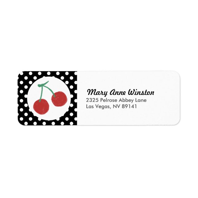 Etiqueta Moda Red Cherry Polkadot Birthday Baby Shower (Frente)