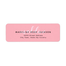 Etiqueta Moda Rubor Rosa con nombre de caligrafía negra