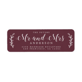 Etiqueta Moda Script Future Mr. Burgundy Return Address