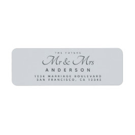 Etiqueta Moda Script Future Mr Mrs Blue Return Address