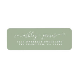 Etiqueta Moda Script Laurel Green Boda Return Address