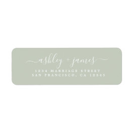 Etiqueta Moda Script Pastel Green Boda Return Address