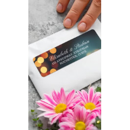 Etiqueta Moda Verde azulado Bokeh Purpurina String Lights B